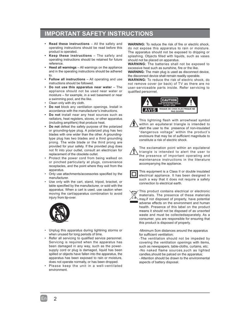 Element EL4KAMZ4317 EL4KAMZ5017 EL4KAMZ5517 TV Operating Manual