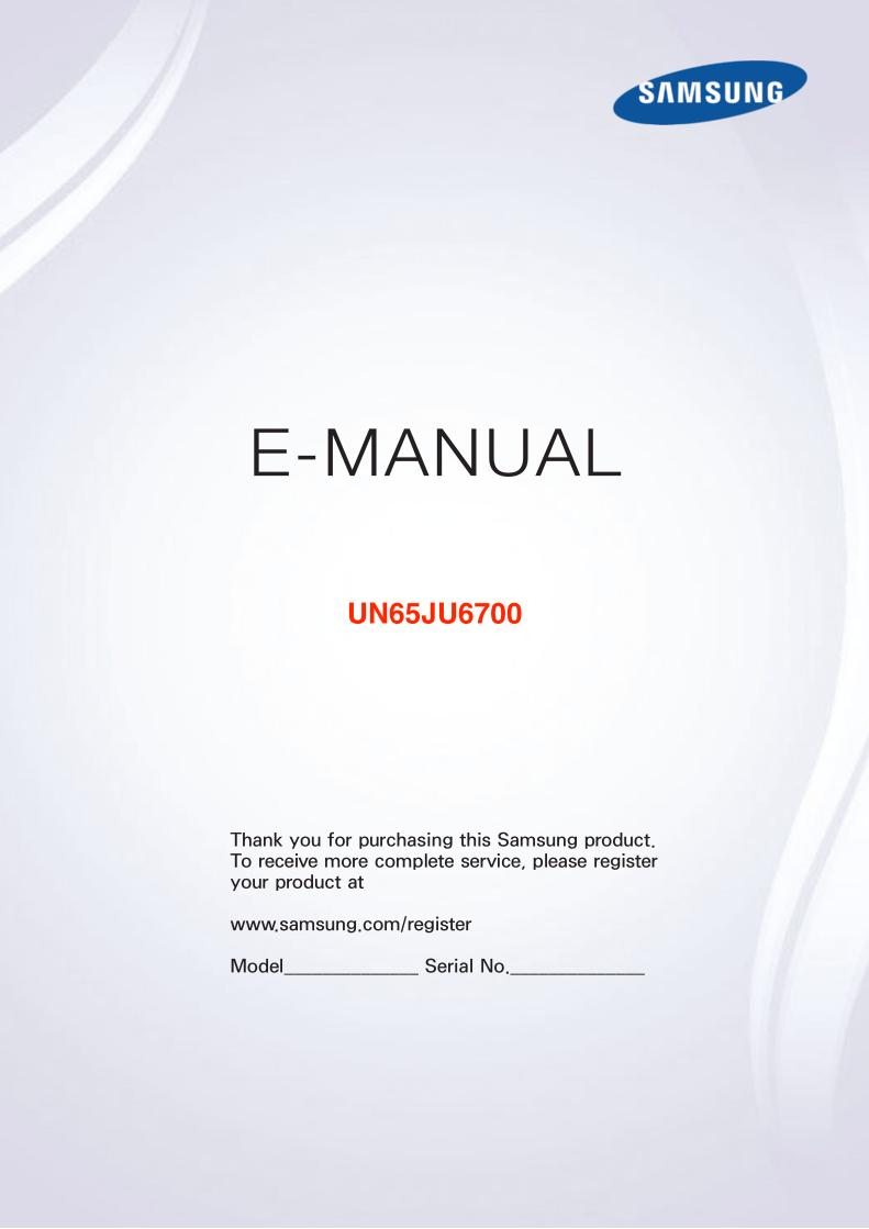 Samsung UN65JU6700FXZA TV Operating Manual