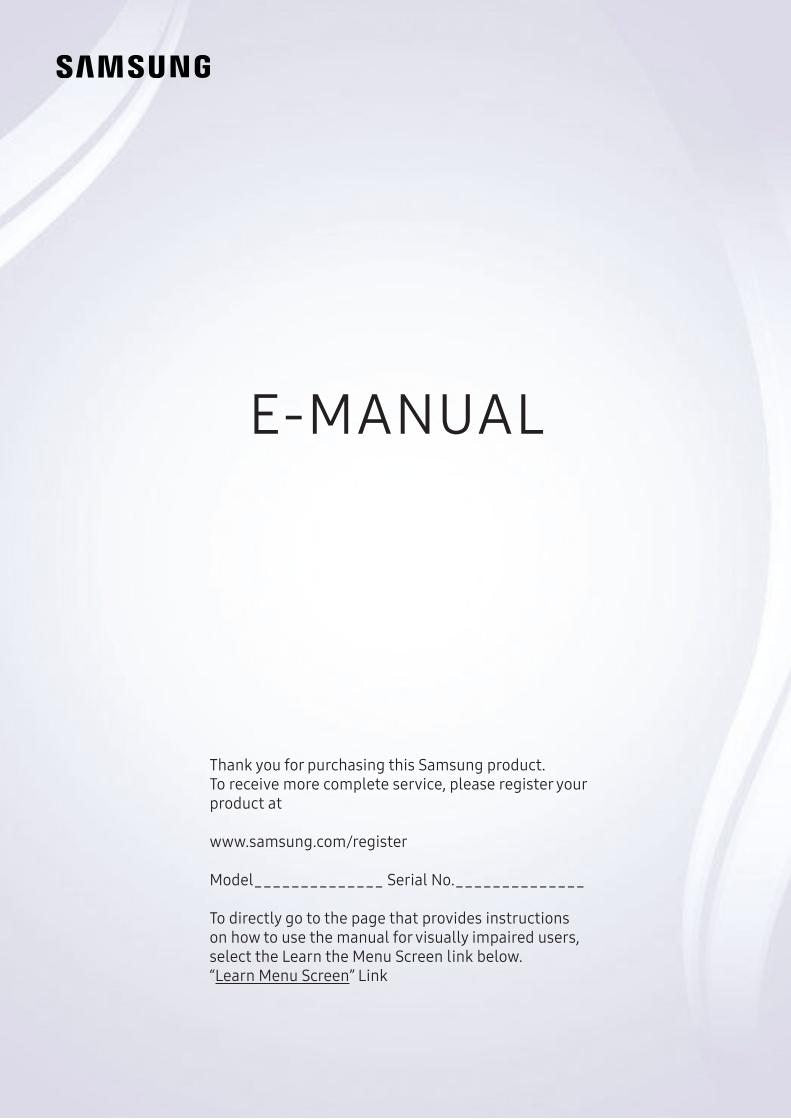 Samsung UN55MU8500FXZA TV Operating Manual