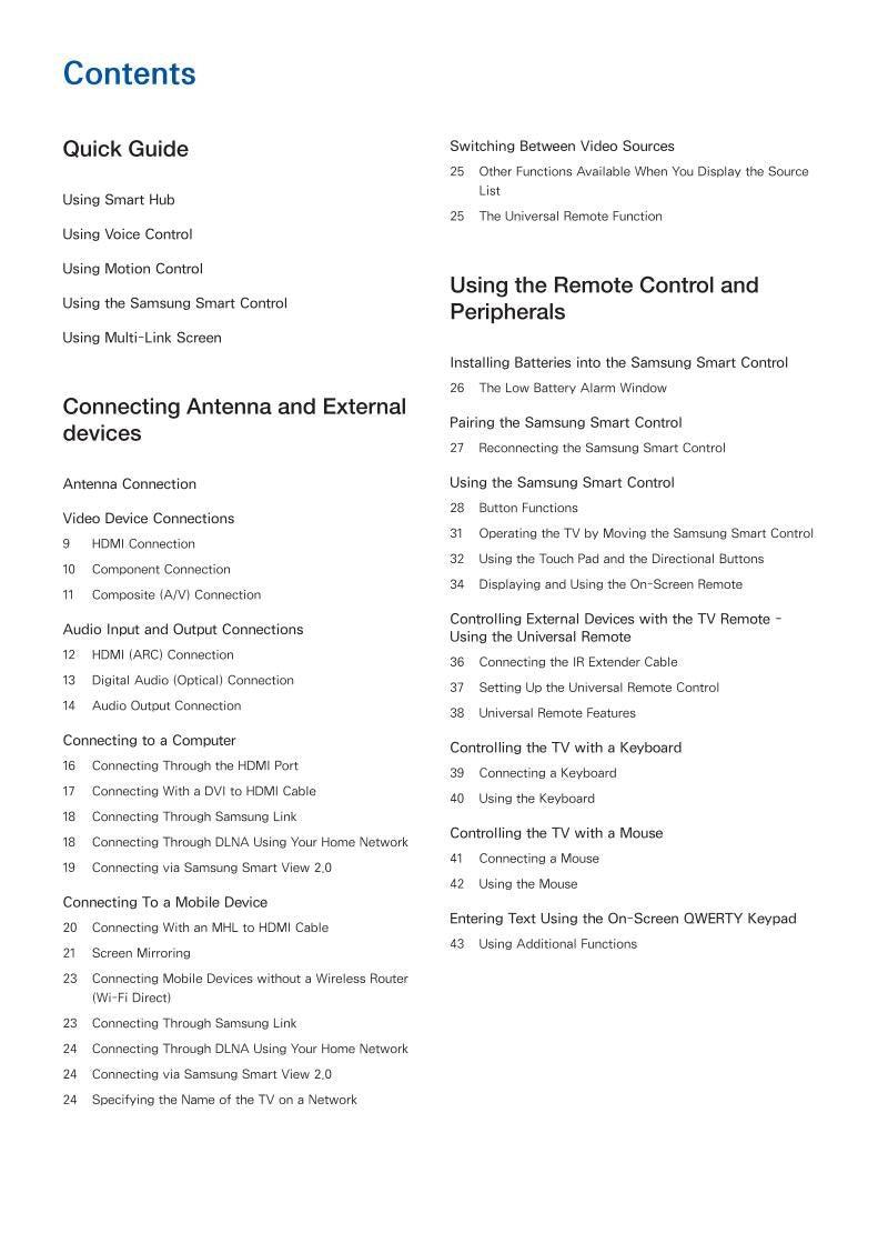 Samsung UN65HU7250FXZA TV Operating Manual
