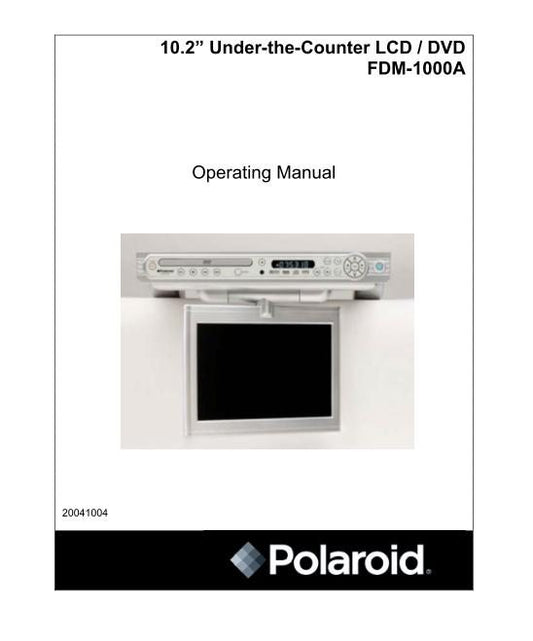 Polaroid FDM1000A TV/DVD Combo Operating Manual