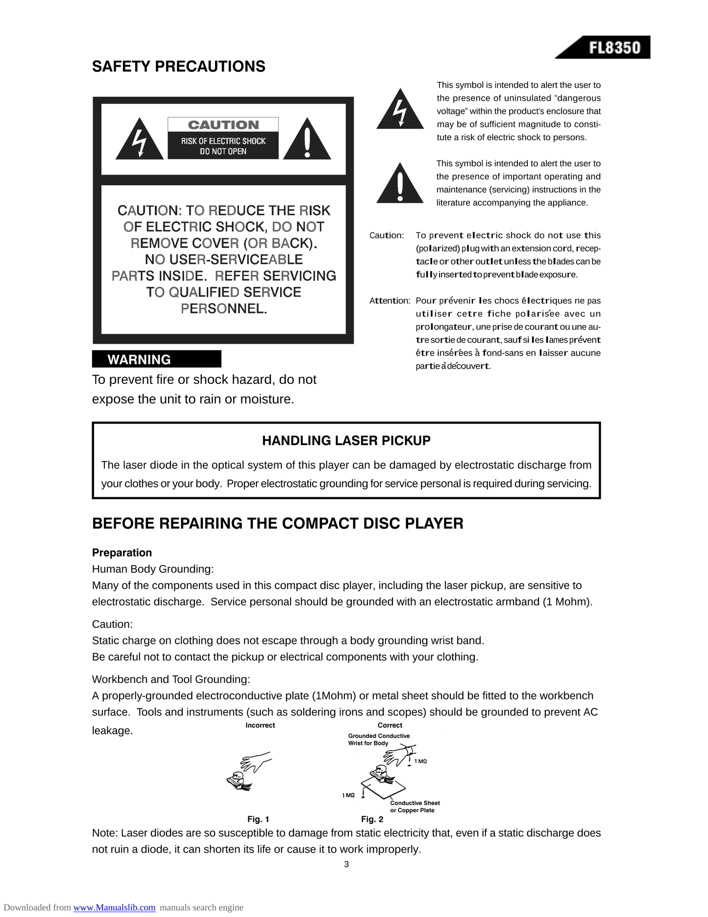 Harman/ Kardon FL8350 CD Player Service Manual (Pages: 111)