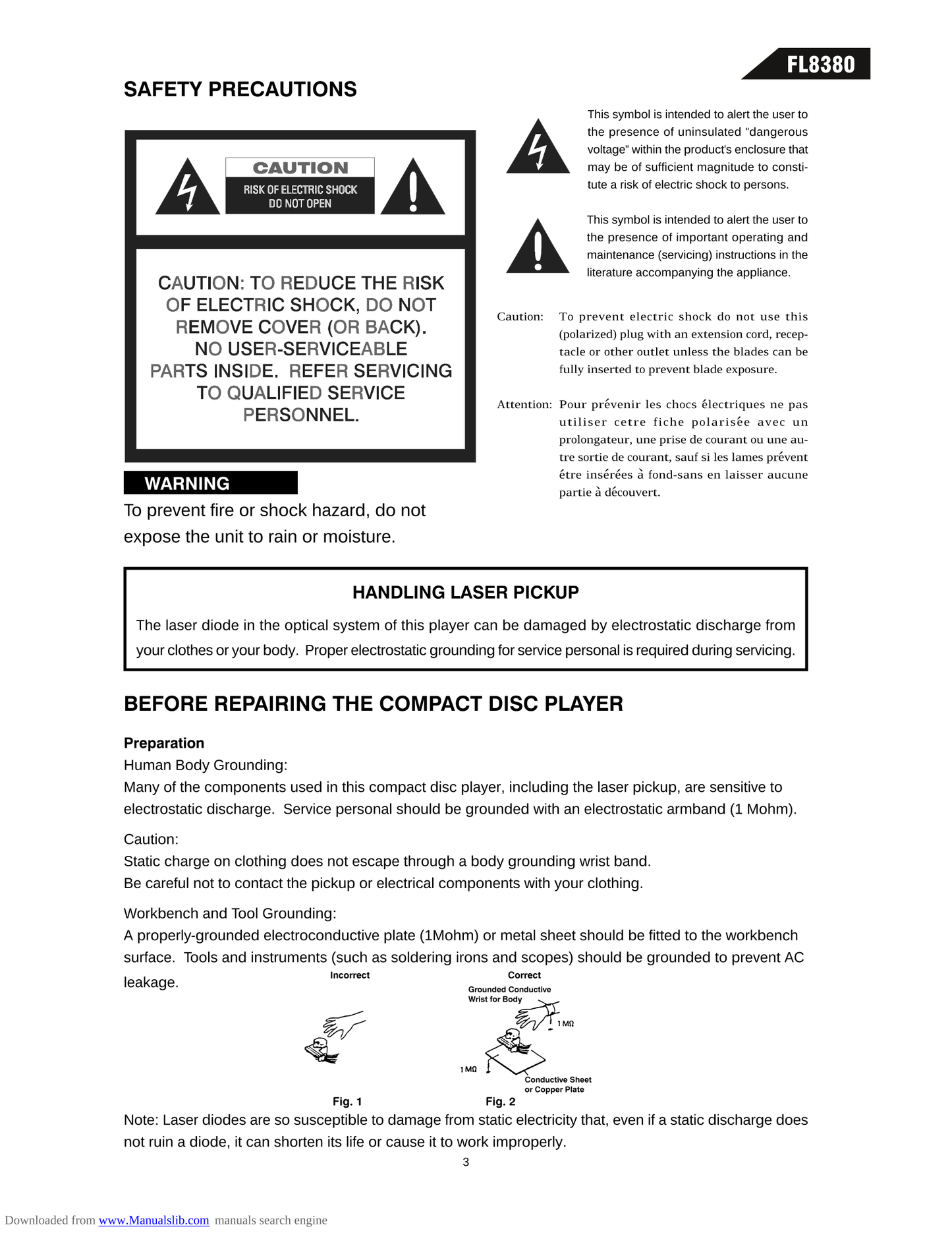 Harman/ Kardon FL8380 5 Disc CD Player Service Manual (Pages: 72)