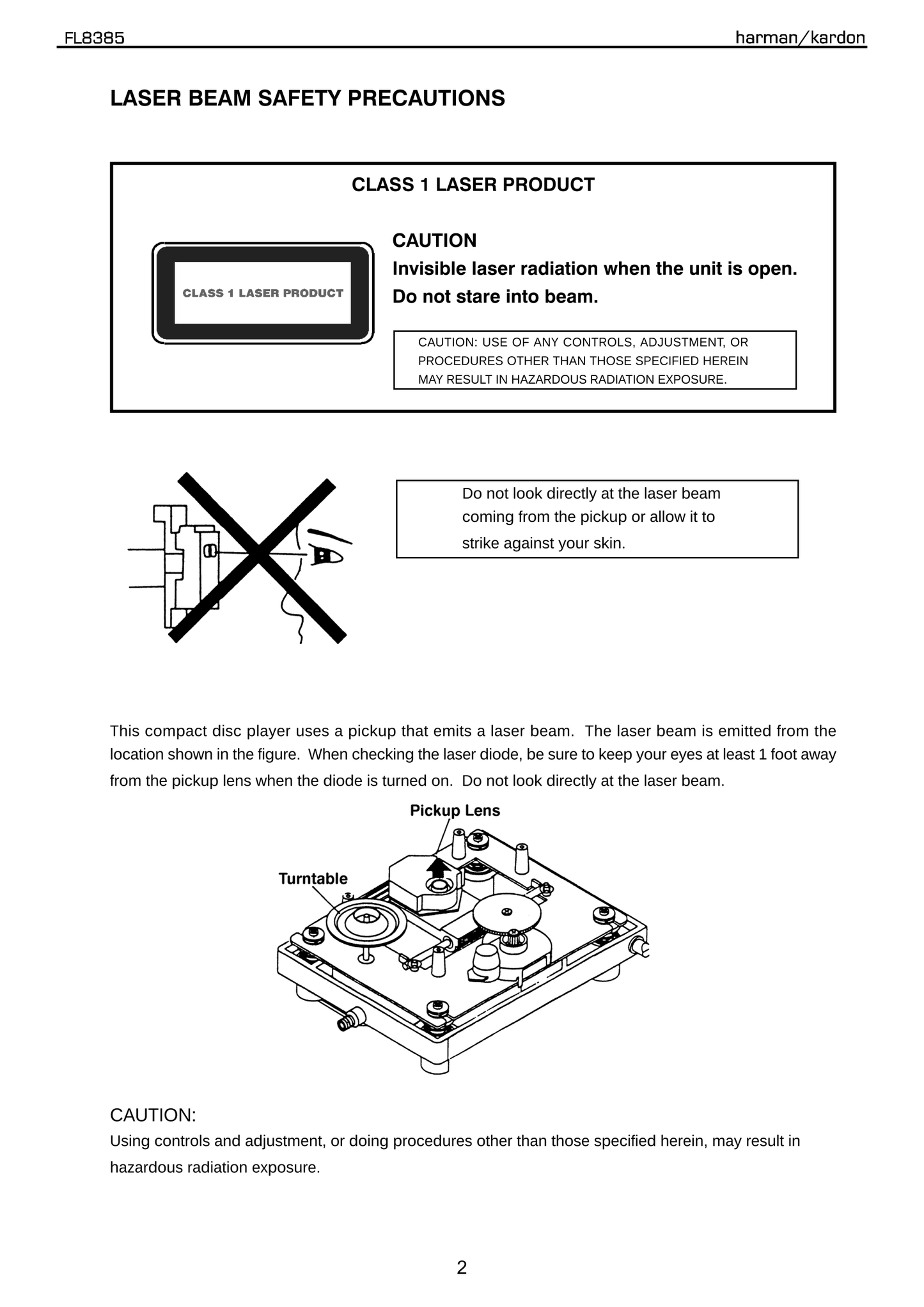 Harman/ Kardon FL8385 5 Disc CD Player Service Manual (Pages: 70)