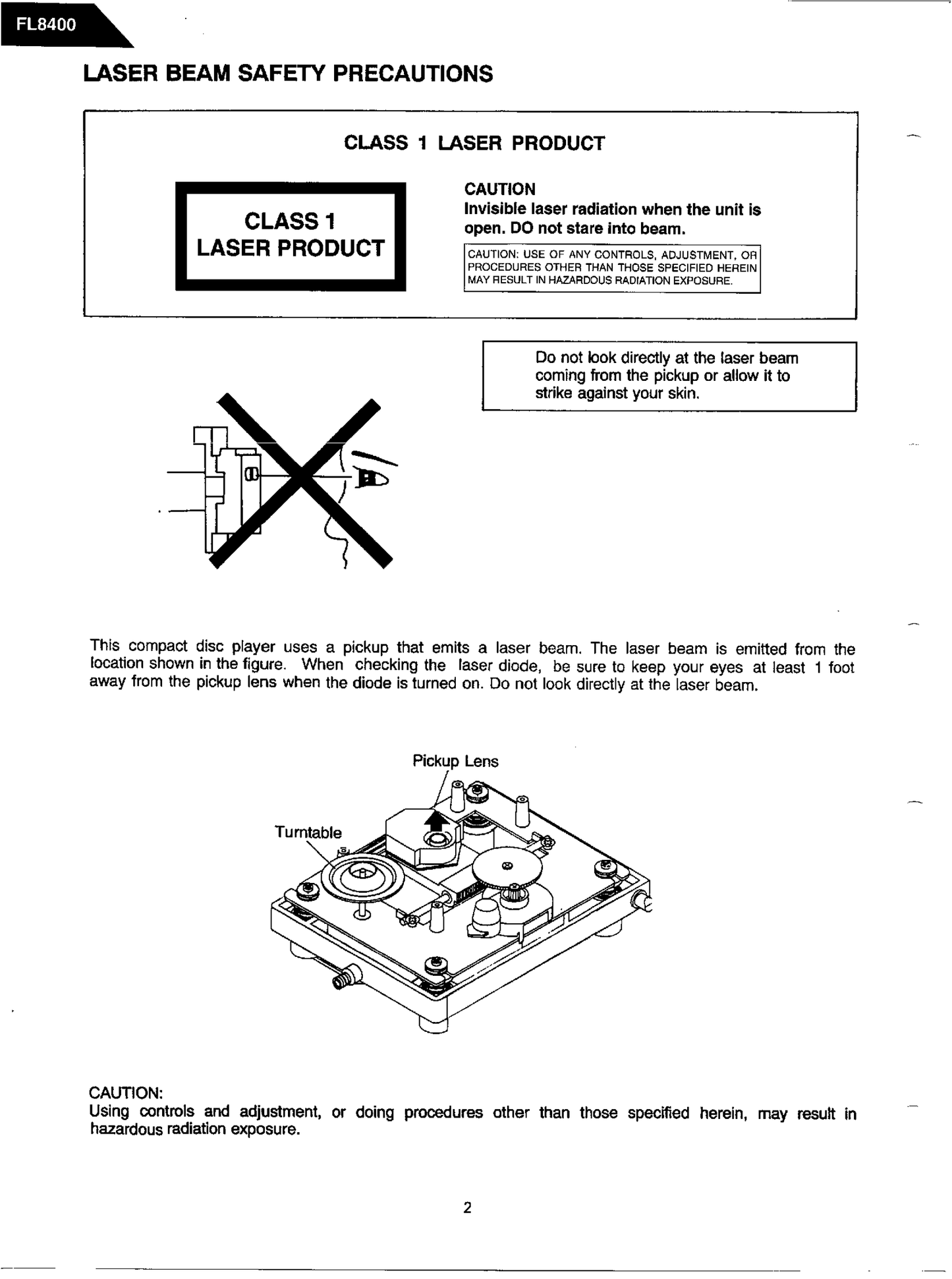 Harman/ Kardon FL8400 CD Player/ Changer Owner & Service Manual (Pages: 96)