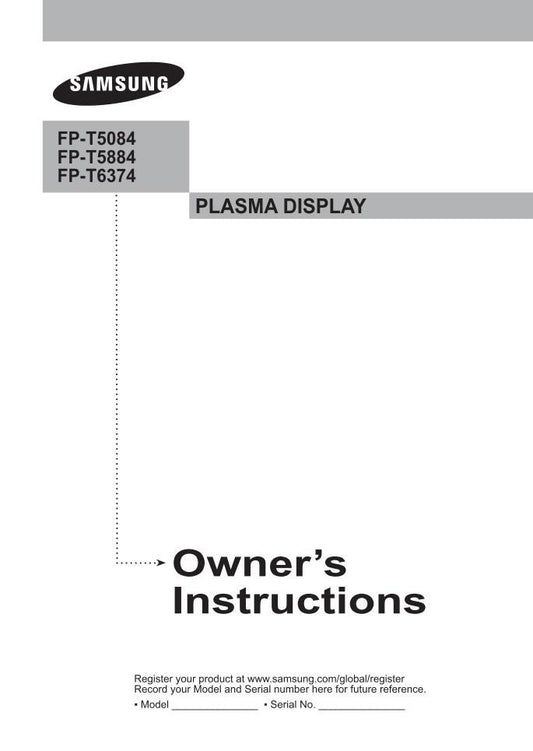 Samsung CL34M9P FPT5084 FPT5884 TV Operating Manual