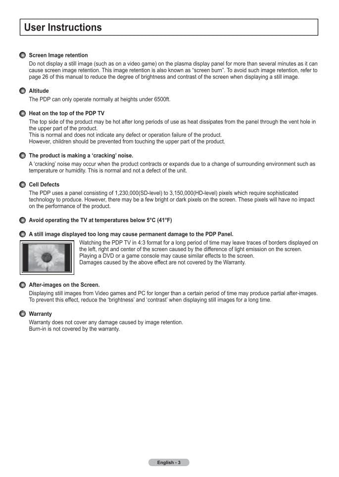 Samsung CL34M9P FPT5084 FPT5884 TV Operating Manual