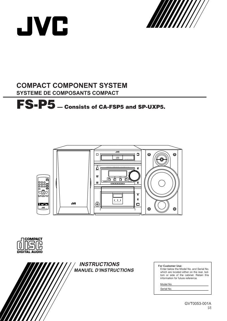 JVC FSP5 FSP5J Audio System Operating Manual