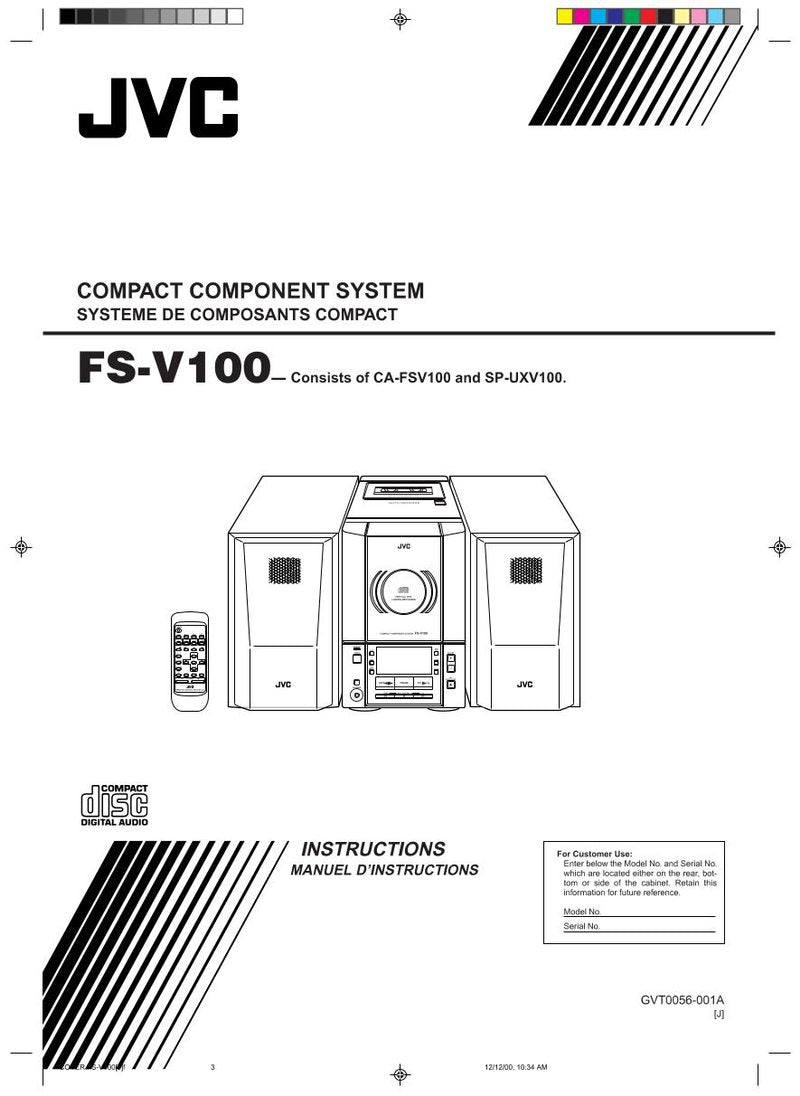 JVC FSV100 CD Player Operating Manual – Manuali
