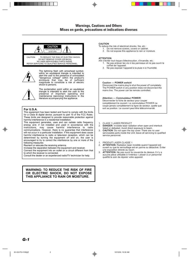 JVC FSV100 CD Player Operating Manual