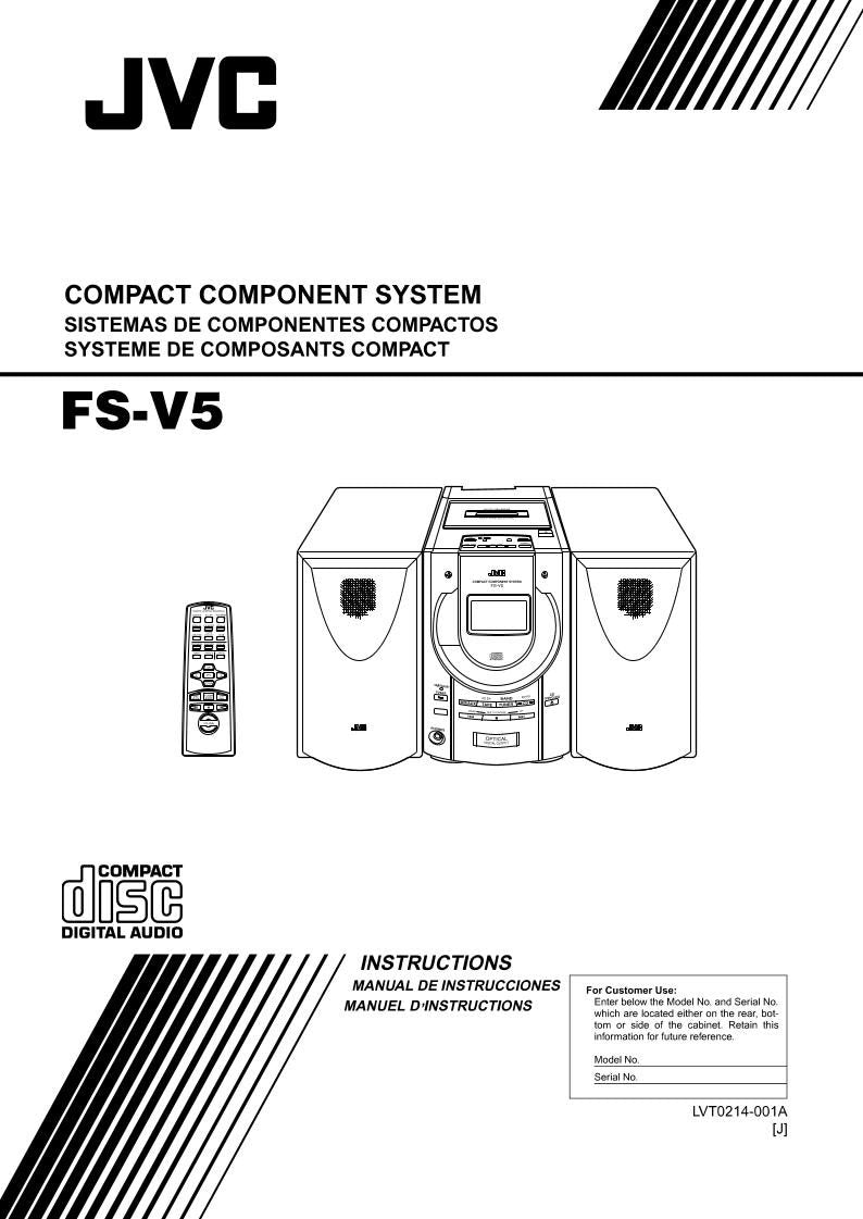 JVC FSV5 Audio System Operating Manual