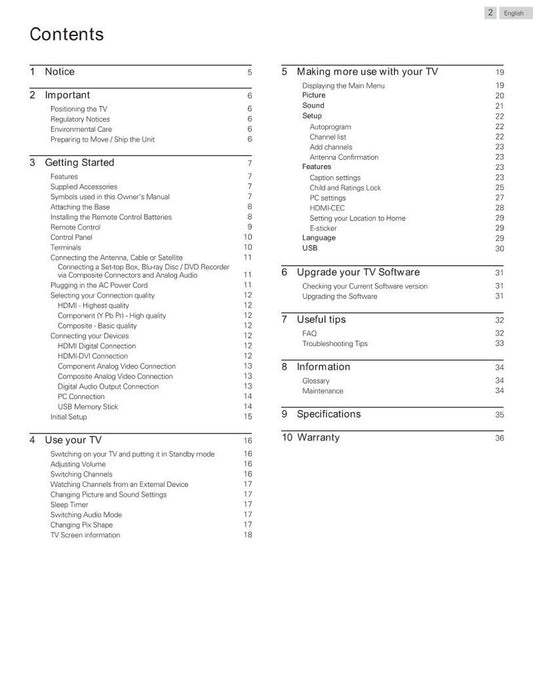 Sanyo FW32D06F TV Operating Manual