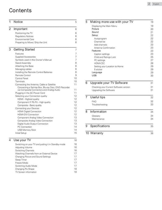 Sanyo FW55D25F TV Operating Manual