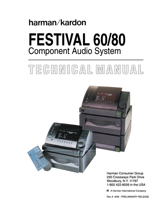 Harman/ Kardon Festival 60 & 80 Component Audio System Service Manual (Pages: 132)