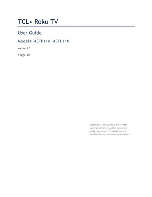 TCL 43FP110 49FP110 TV Operating Manual