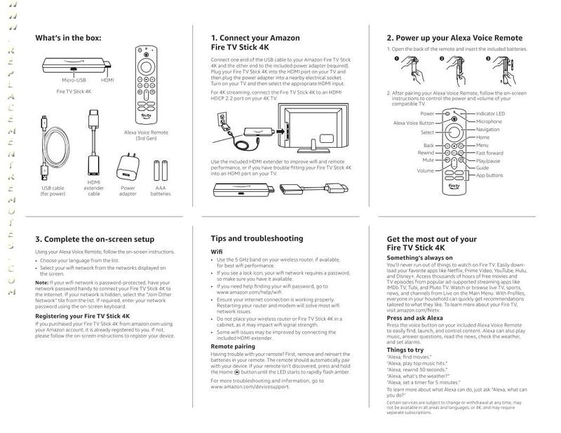 Amazon FIRE TV STICK 4K Streaming Media Player Operating Manual