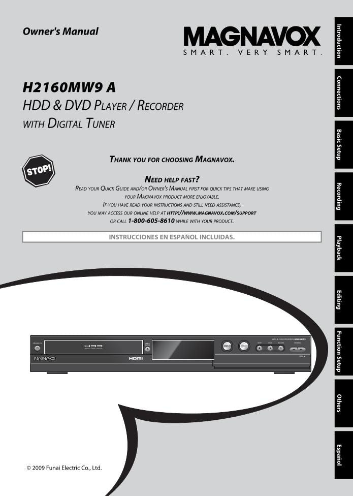 Magnavox H2160 MW 9OM DVD Player Operating Manual