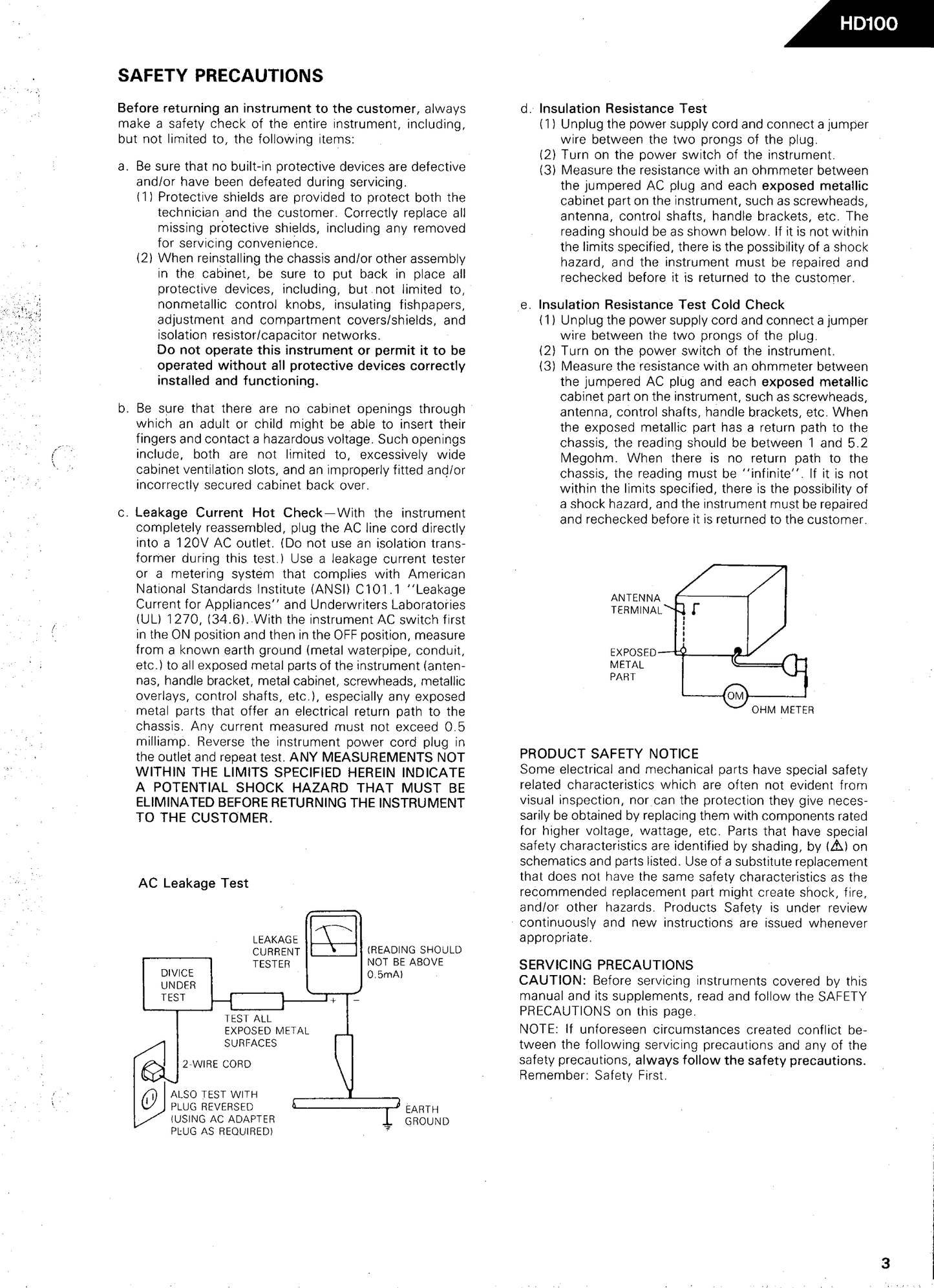 Harman/ Kardon HD100 CD Player Service Manual (Pages: 49)