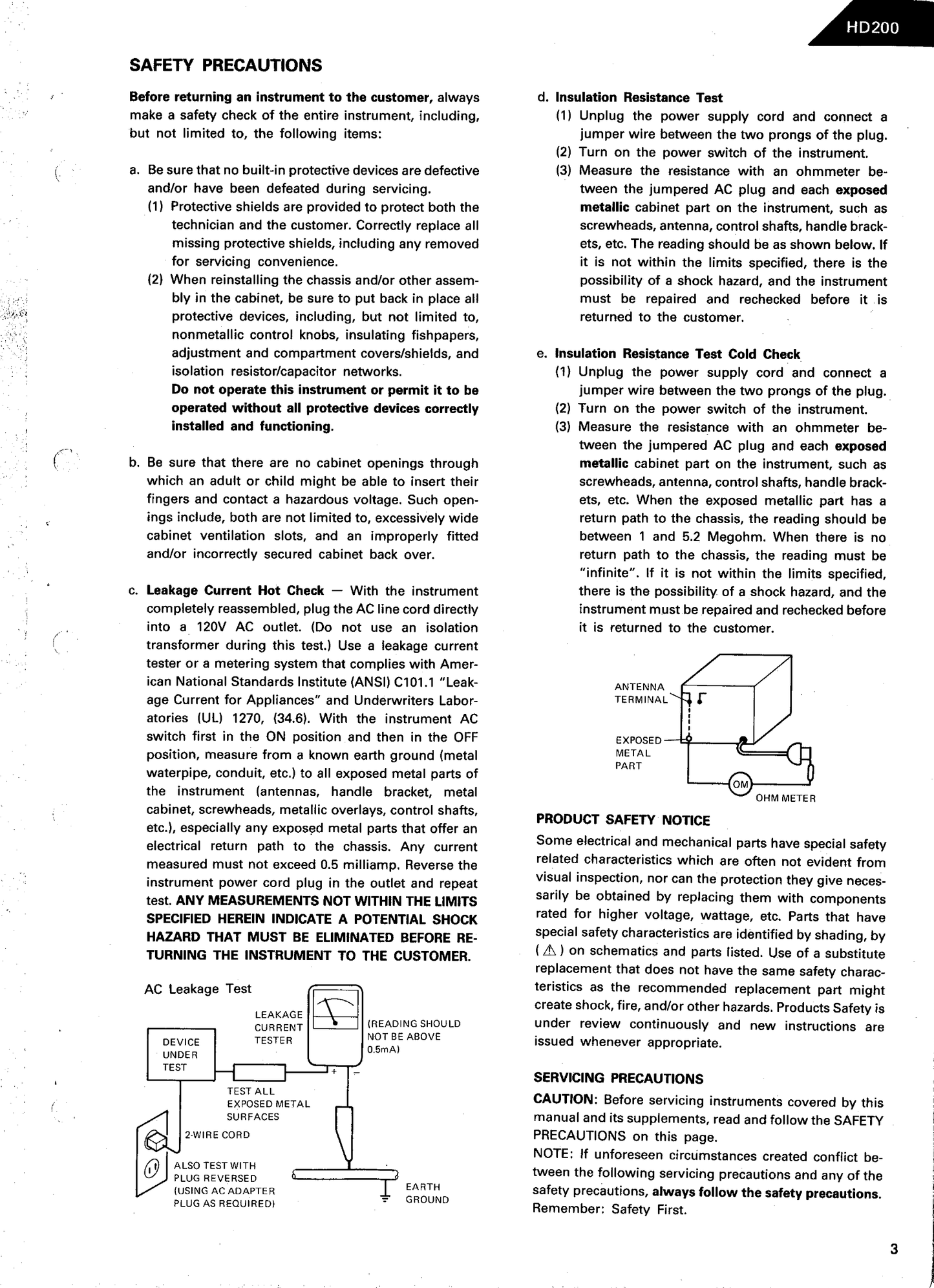 Harman/ Kardon HD200 CD Player Owner & Service Manual (Pages: 70)