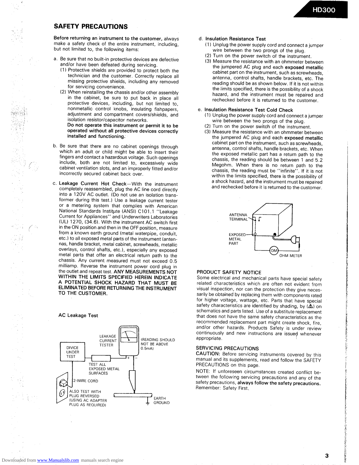 Harman/ Kardon HD300 CD Player Service Manual (Pages: 48)