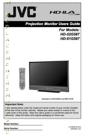 JVC HD52 G 587 HD61 TV Operating Manual