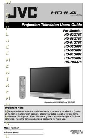 JVC HD52 G 787OM TV Operating Manual