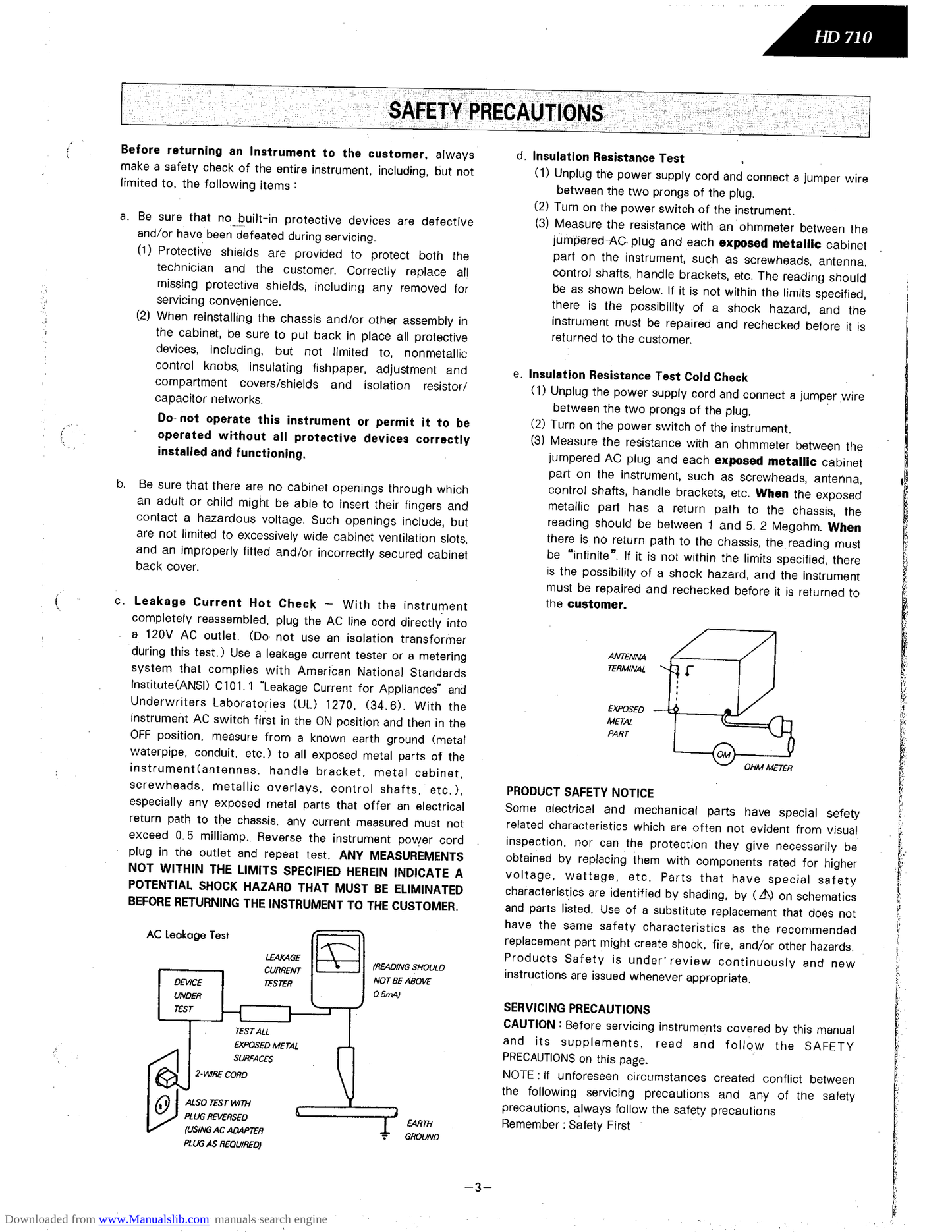 Harman/ Kardon HD710 CD Player Service Manual (Pages: 73)