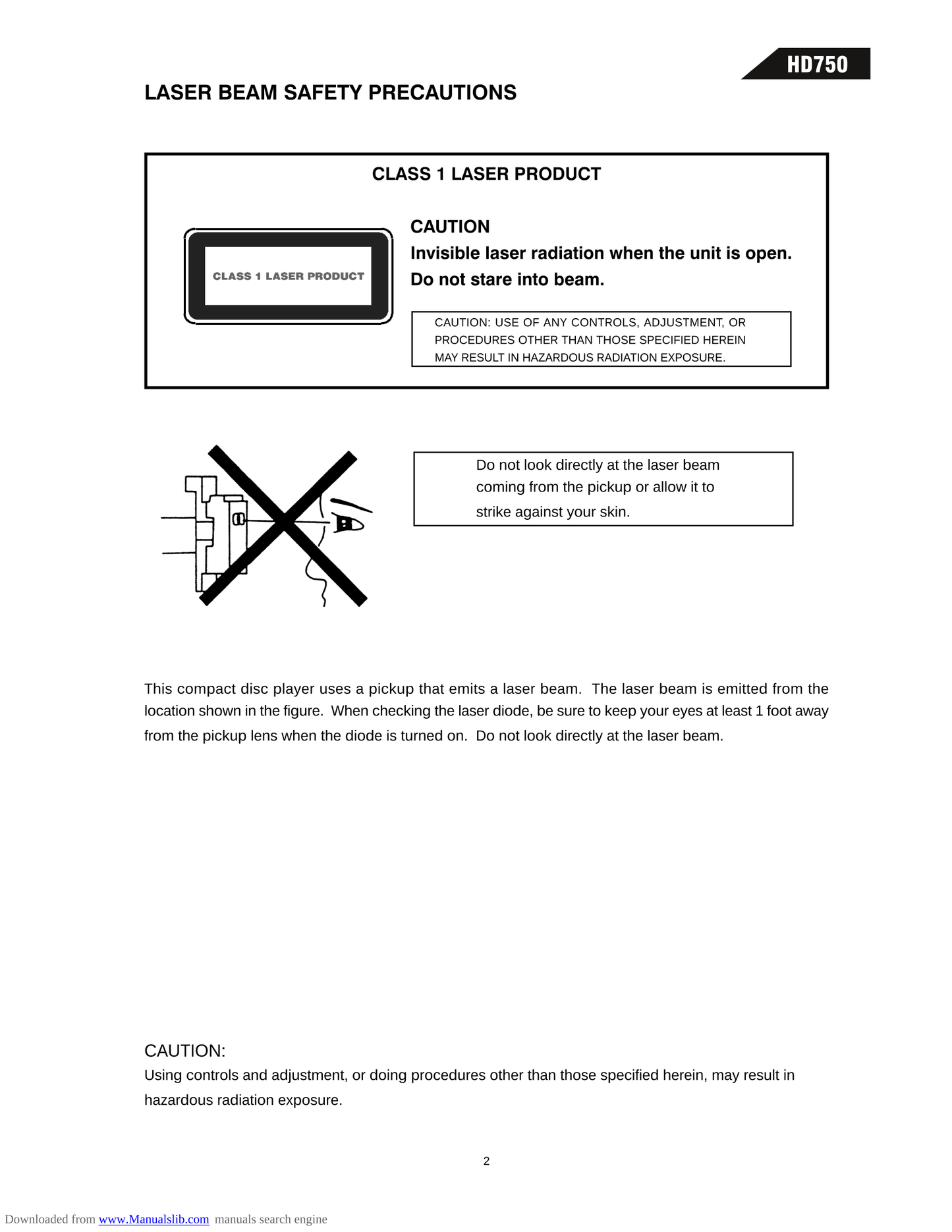 Harman/ Kardon HD750 CD Player Service Manual (Pages: 63)