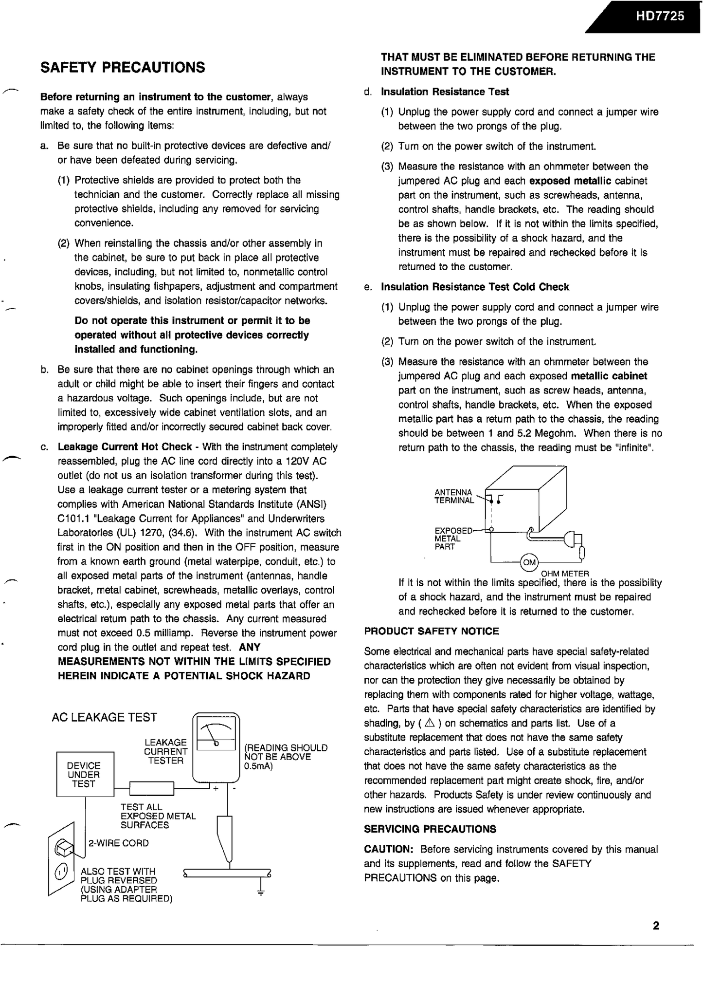 Harman/ Kardon HD7725 CD Player Service Manual (Pages: 54)