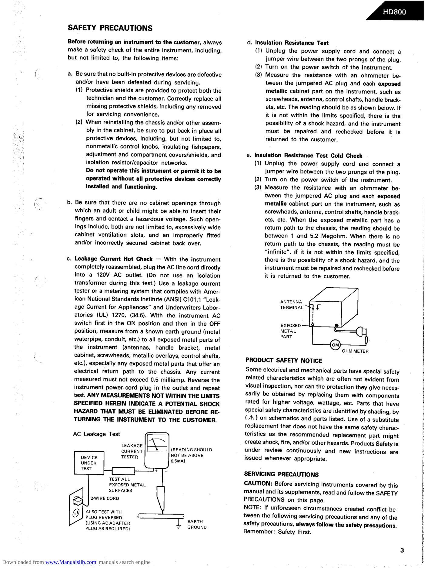 Harman/ Kardon HD800 CD Player Service Manual (Pages: 66)