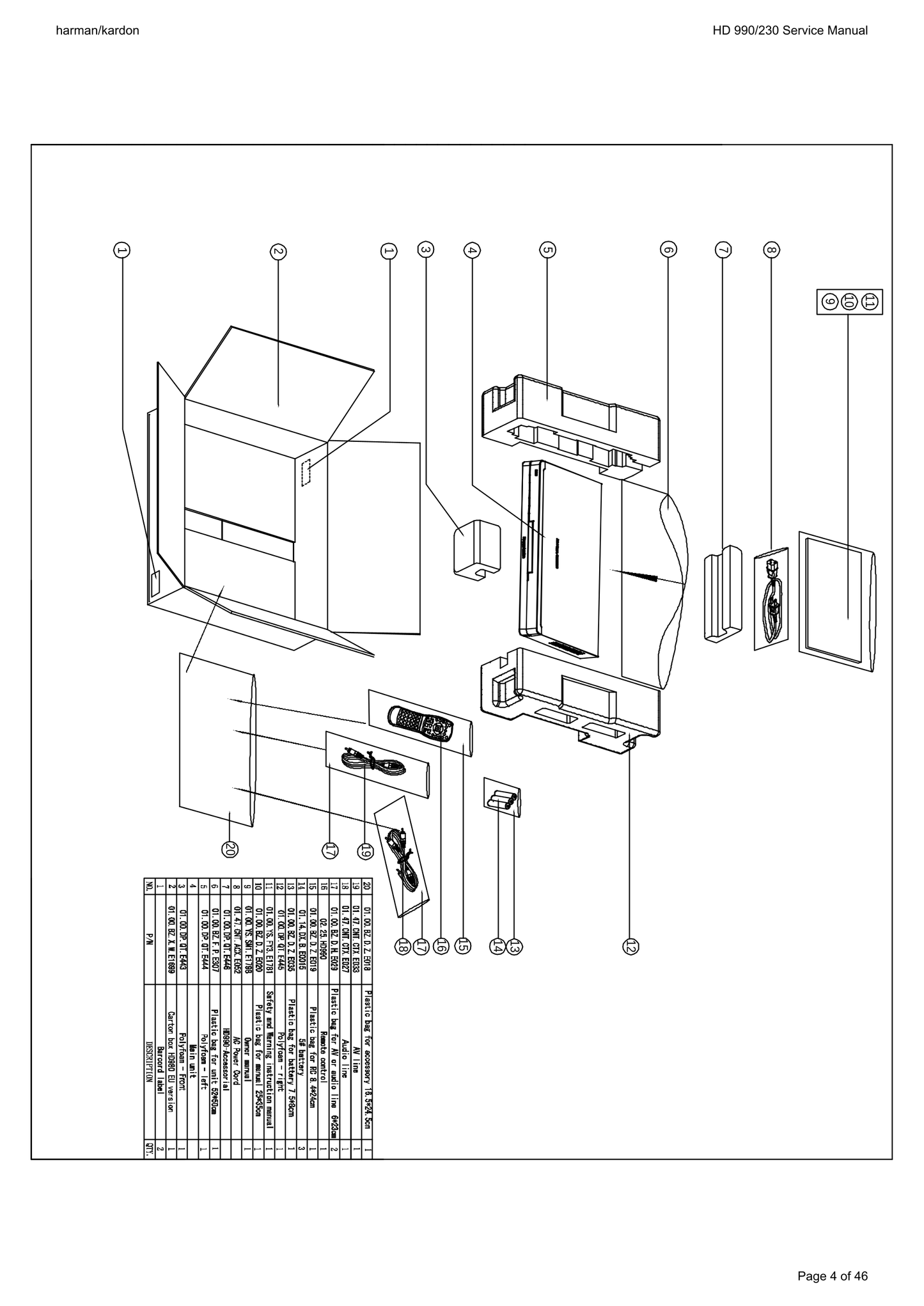 Harman/ Kardon HD 990/230 CD Player Service Manual (Pages: 47)