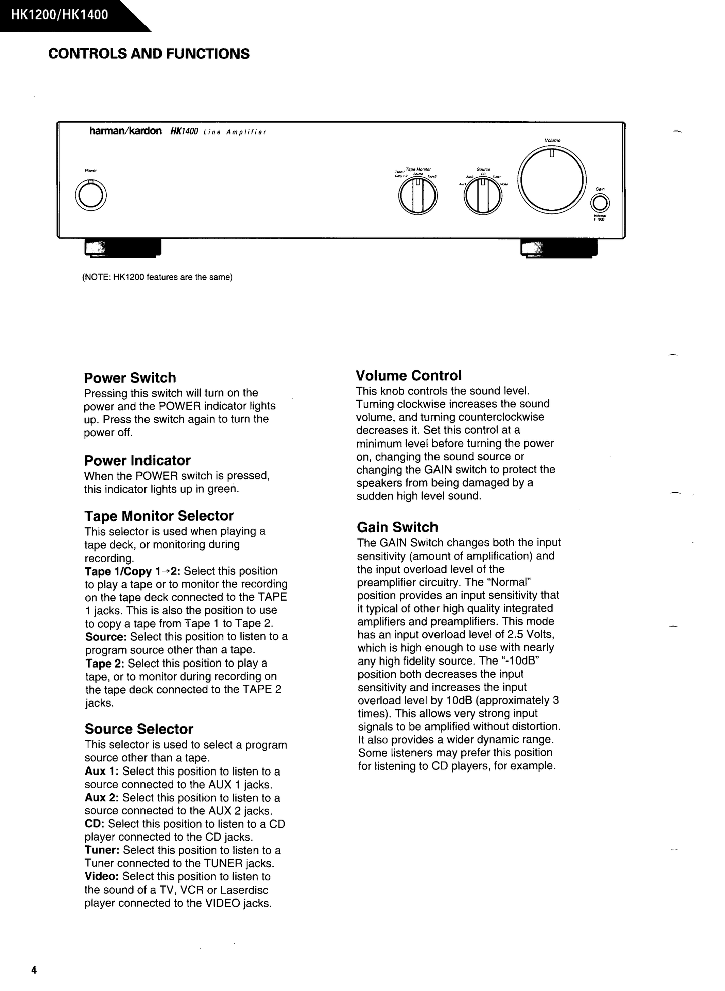 Harman/ Kardon HK1200 & HK1400 Amplifier Service Manual (Pages: 24)