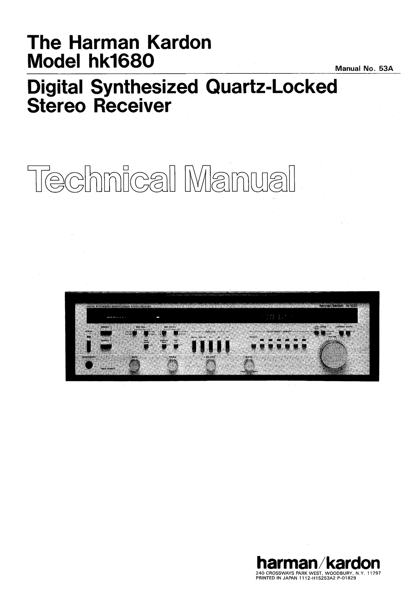 Harman/ Kardon HK1680 Synthesized Quartz-Locked Stereo Receiver Service Manual (Pages: 21)