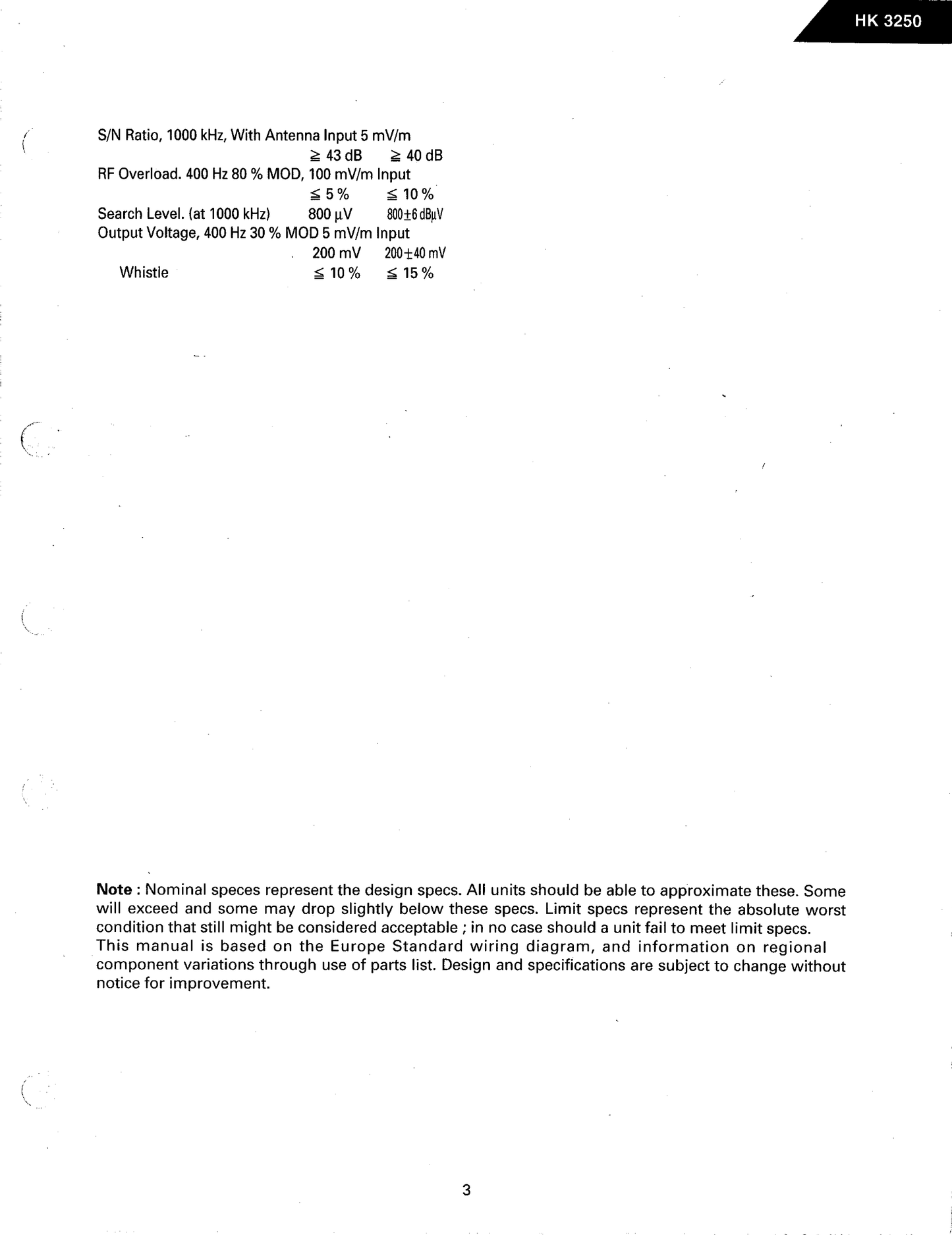 Harman/ Kardon HK3250 AV Receiver Service Manual (Pages: 73)