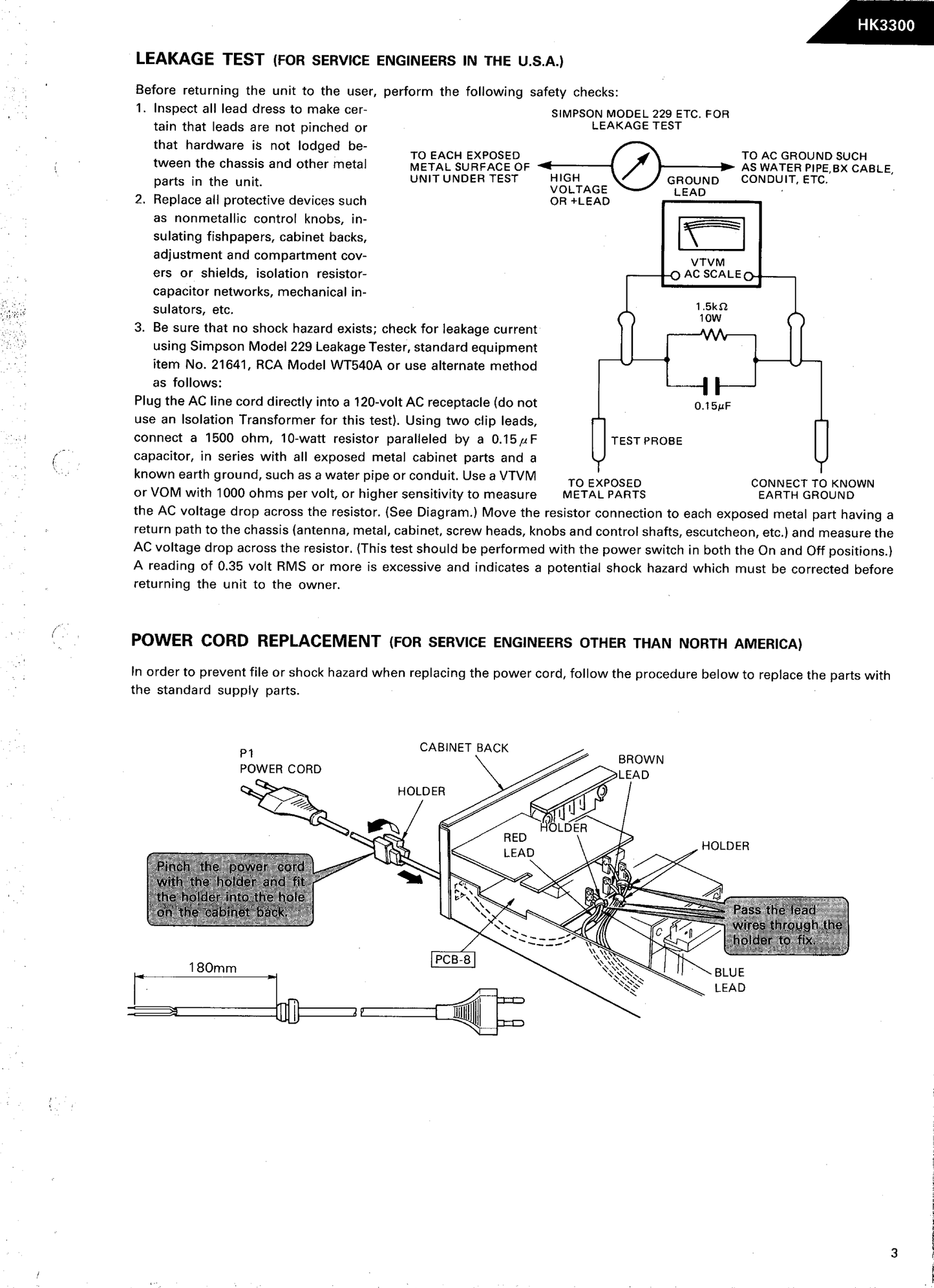 Harman/ Kardon HK3300 Stereo Receiver Service Manual (Pages: 74)