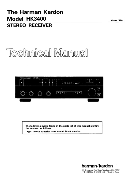 Harman/ Kardon HK3400 Stereo Receiver Service Manual (Pages: 74)