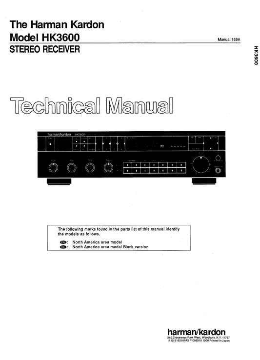 Harman/ Kardon HK3600 Stereo Receiver Service Manual (Pages: 62)