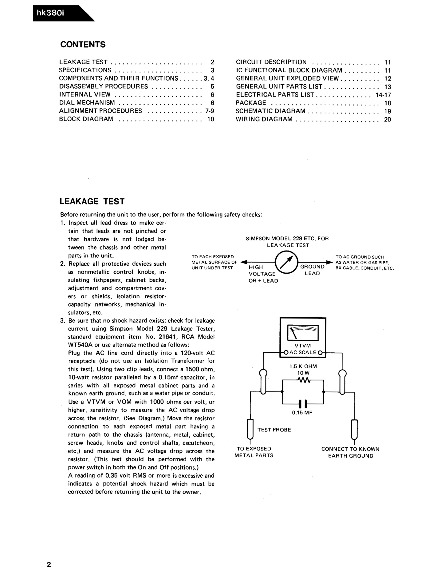 Harman/ Kardon HK380i Ultra Wideband Linear Phase Receiver Service Manual (Pages: 28)