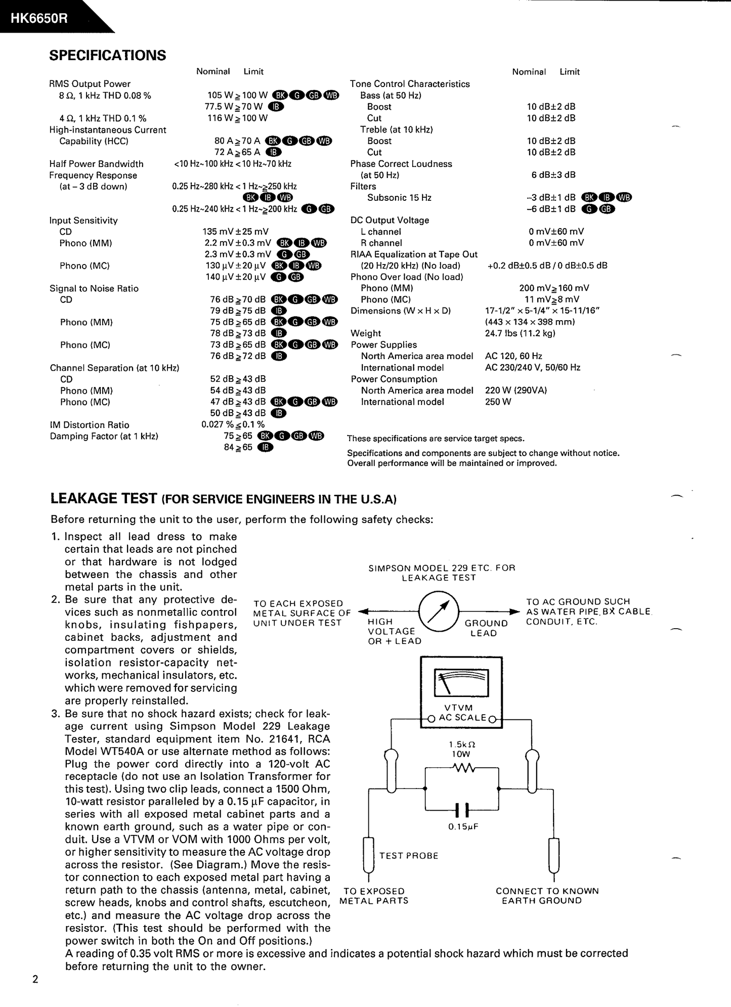 Harman/ Kardon HK6650R Amplifier Service Manual (Pages: 40)