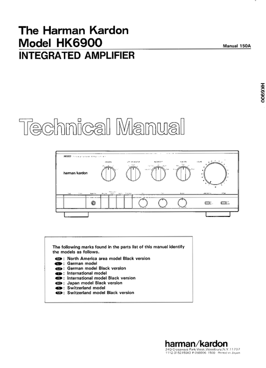 Harman/ Kardon HK6900 Amplifier Service Manual (Pages: 52)