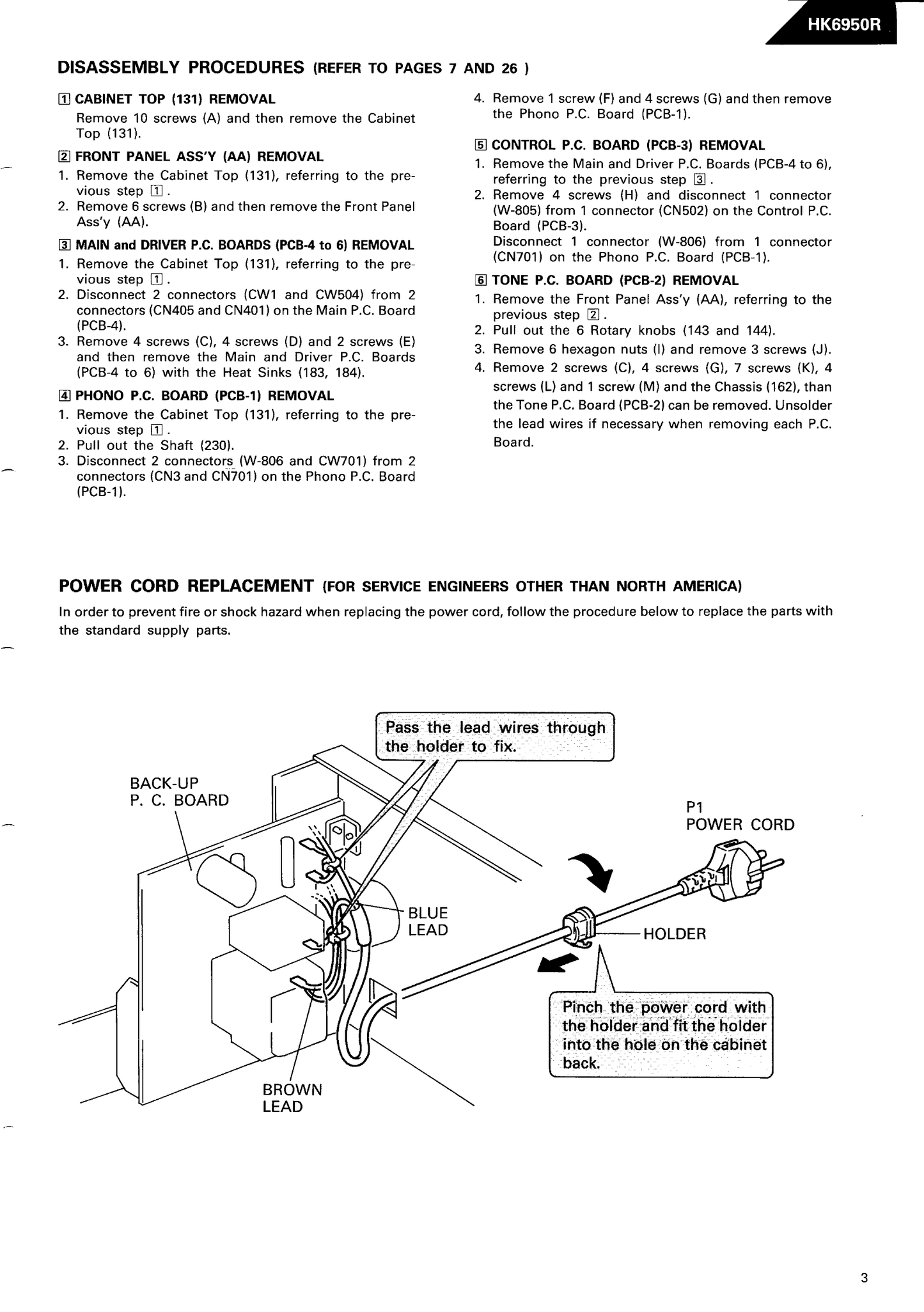 Harman/ Kardon HK6950 Integrated Amplifier Service Manual (Pages: 56)