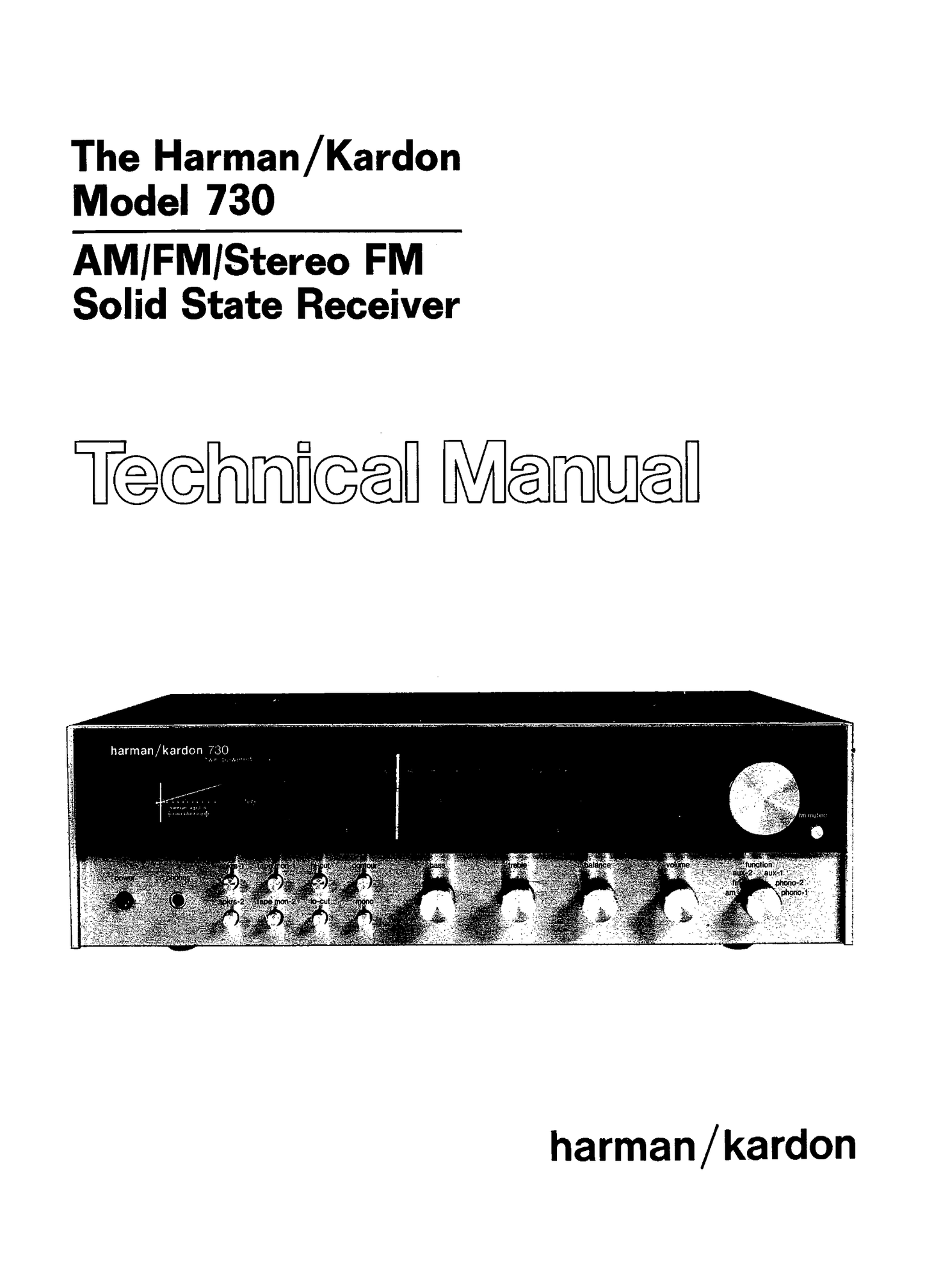 Harman/ Kardon HK730 AM/FM Stereo Receiver Service Manual (Pages: 24)