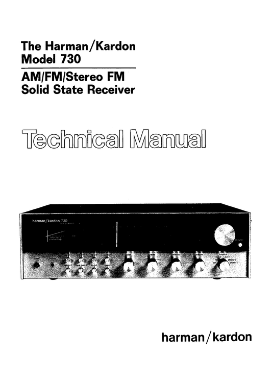 Harman/ Kardon HK730 AM/FM Stereo Receiver Service Manual (Pages: 24)