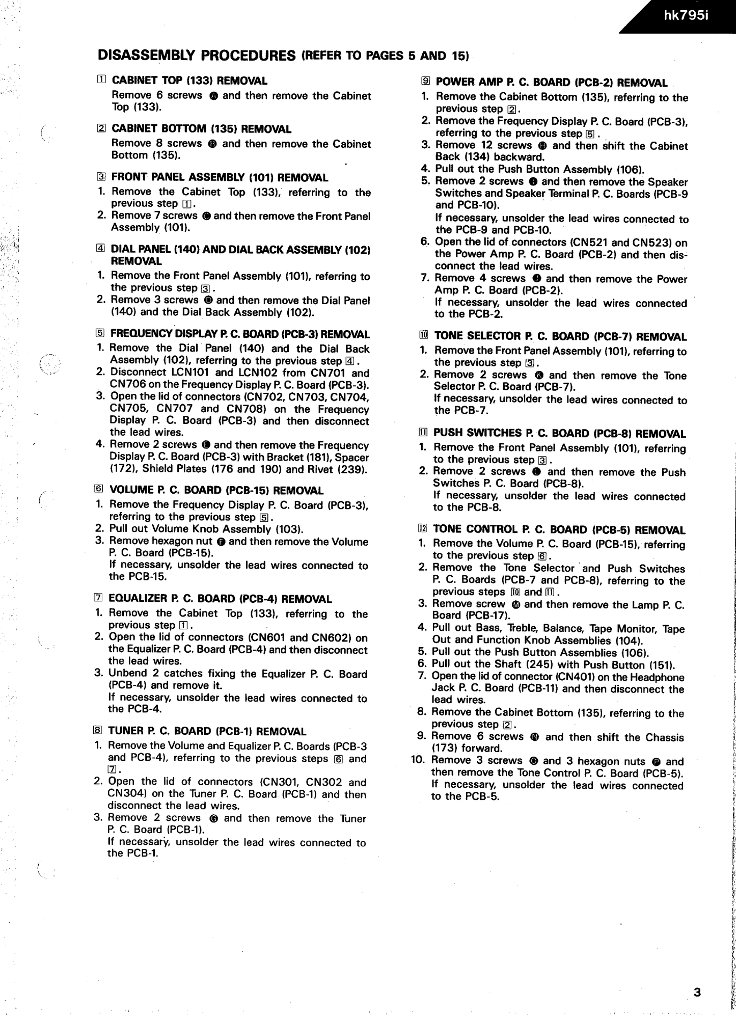 Harman/ Kardon HK795i Synthesized Quartz-Locked Stereo Receiver Service Manual (Pages: 35)