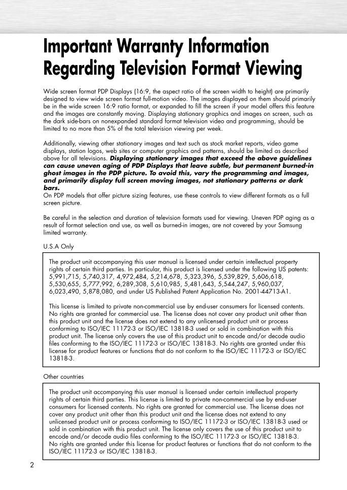 Samsung HPR4252OM TV Operating Manual