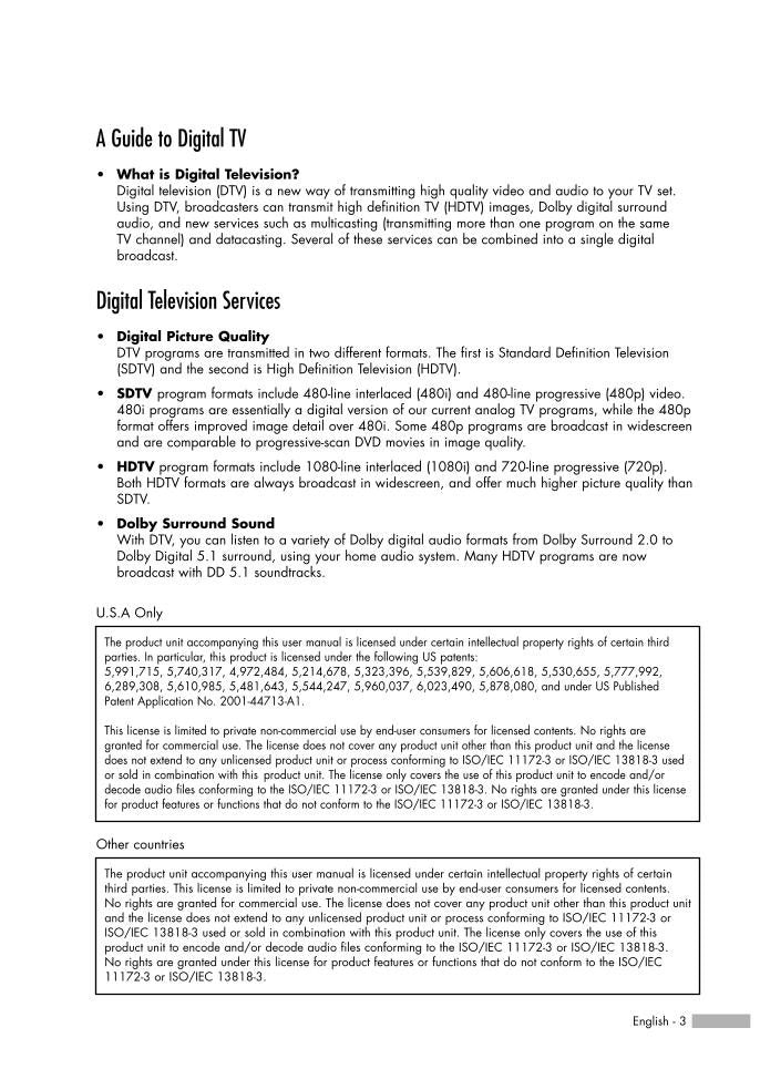 Samsung HLR5688W Satellite Receiver Operating Manual