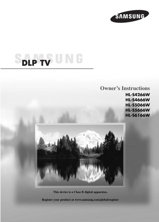 Samsung HLR5078WXXA HLS5666W LNS4051DS TV Operating Manual