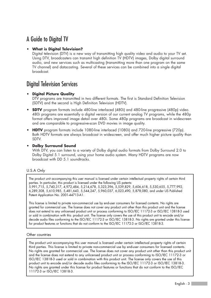 Samsung LNS3252DX TV Operating Manual