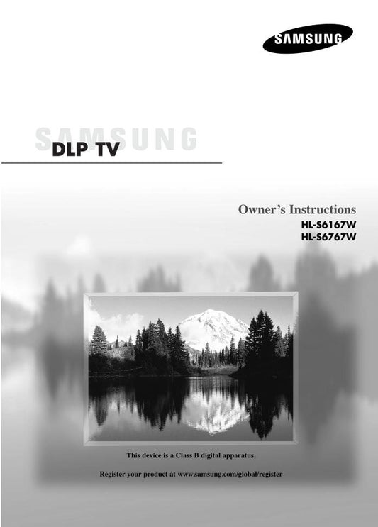 Samsung HLS6167W LNS2652DX TV Operating Manual