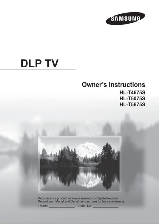 Samsung HLT4675S HLT5075S HLT5675S TV Operating Manual